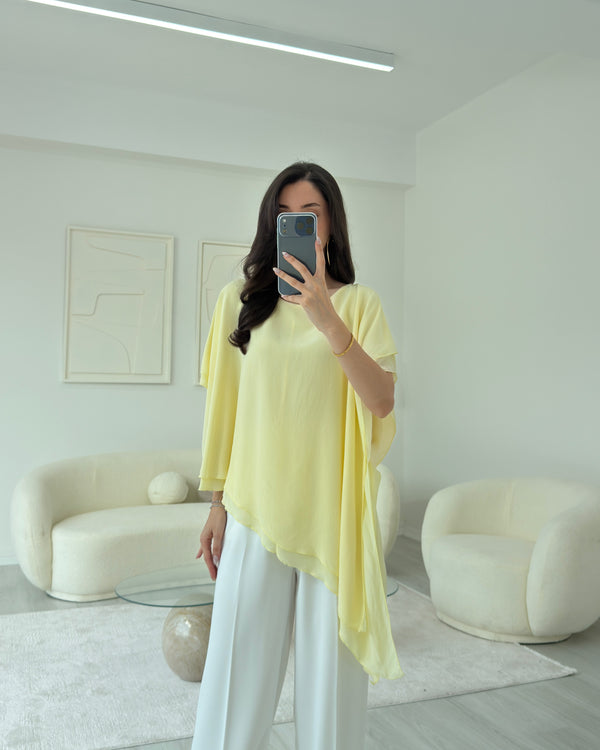 SARI ASİMETRİK BLUZ