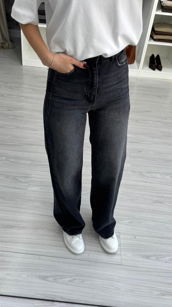 YÜKSEK BEL ANTRASİT JEAN