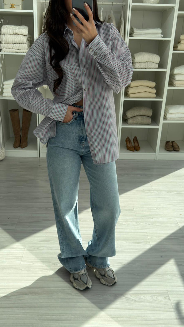 MAVİ NALA WİDE LEG JEAN