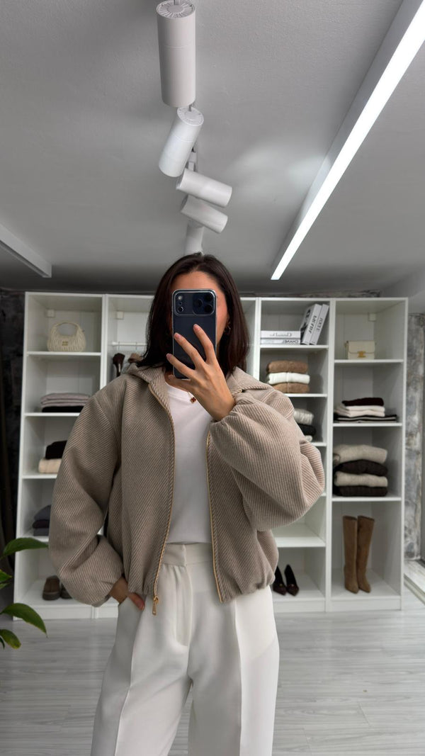 VİZON OVERSIZE KAPÜŞONLU CEKET