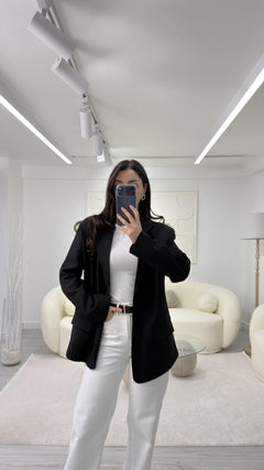 SİYAH SİLVA OVERSIZE BLAZER