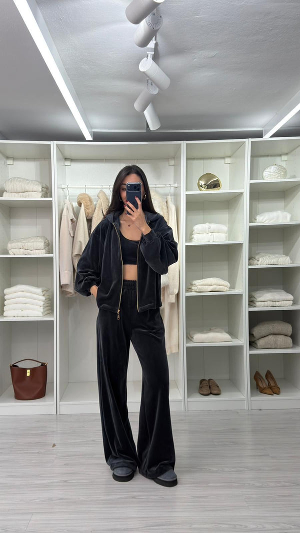 FÜME ELORİA 3'LÜ KADİFE TAKIM