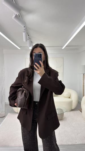 KAHVERNGİ SİLVA OVERSIZE BLAZER