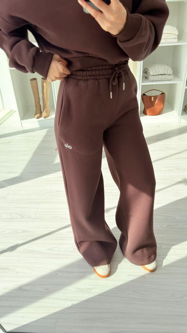 KAHVERENGİ ALO ŞARDONLU SWEAT TAKIM