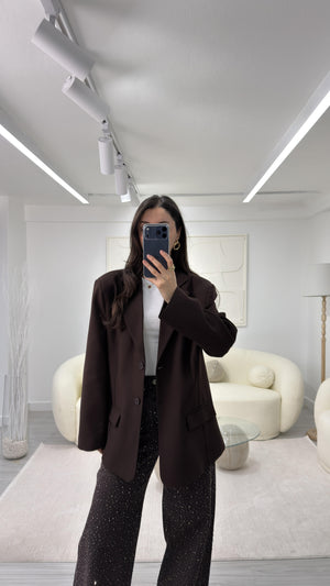 KAHVERNGİ SİLVA OVERSIZE BLAZER