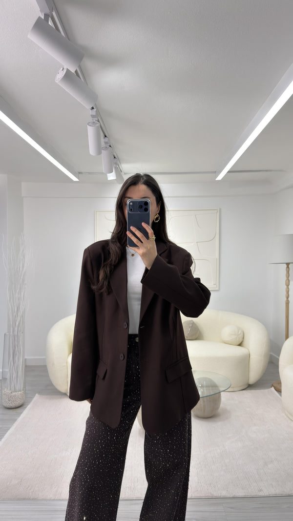 KAHVERNGİ SİLVA OVERSIZE BLAZER