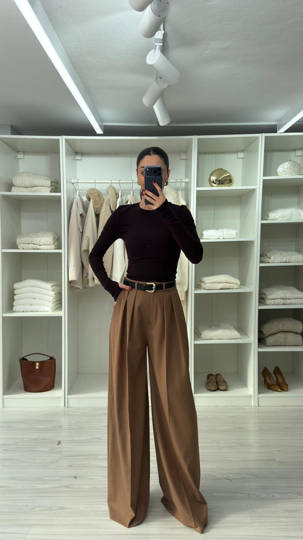 MOCHA KEMERLİ PANTOLON