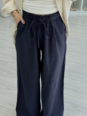 KETEN PANTOLON - LACİVERT