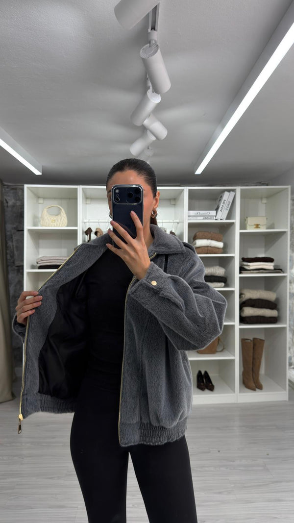 GRİ TEDDY MONT