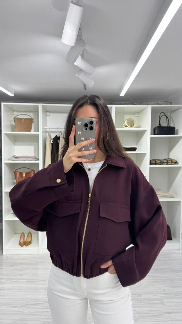BORDO CEP DETAYLI BOMBER CEKET