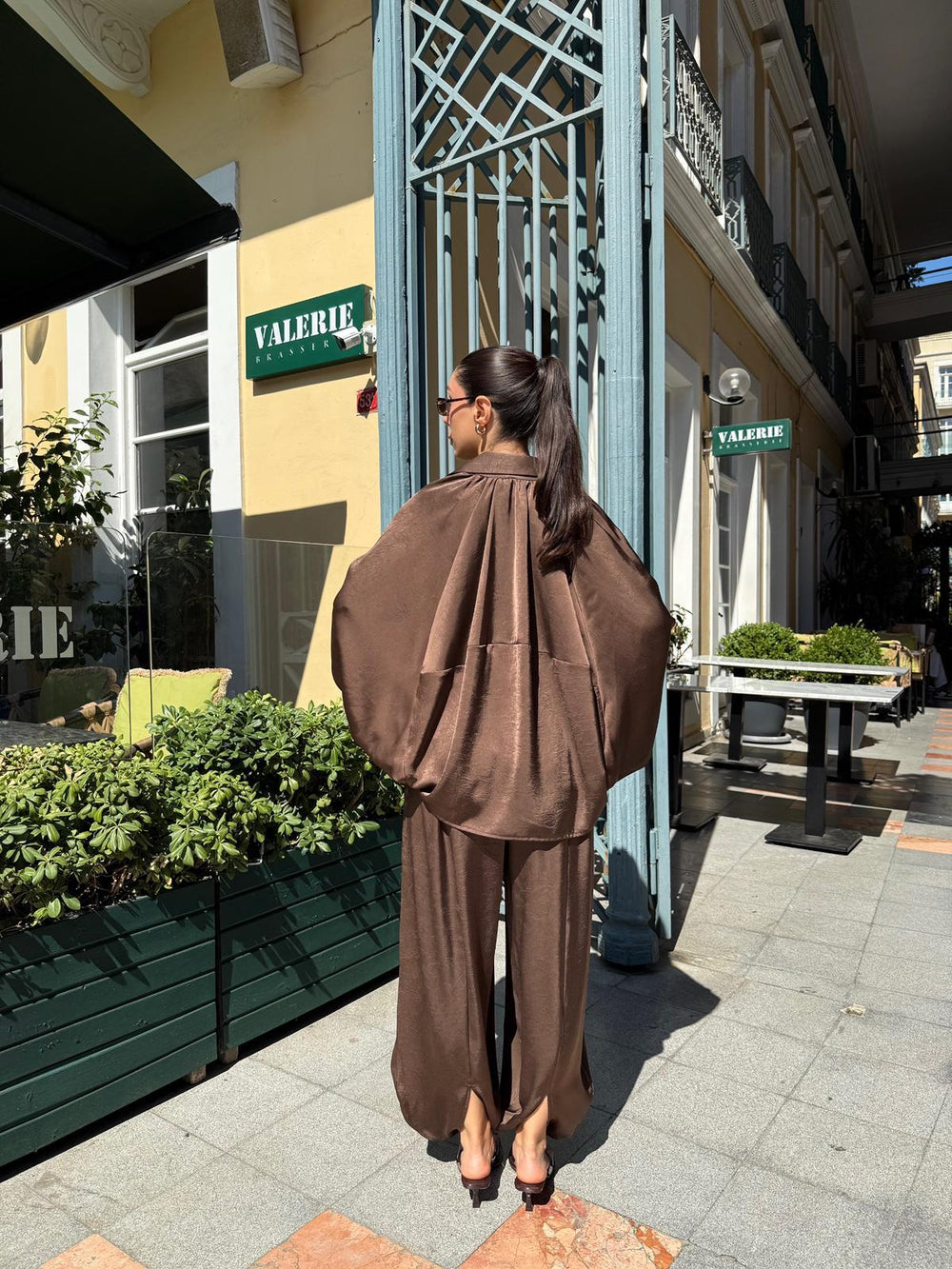 PREMIUM SATEN ŞALVAR PANTOLON - KAHVE