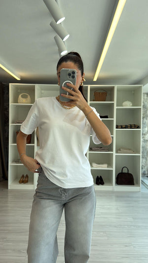 BEYAZ TOK KUMAŞ BASIC TİŞÖRT