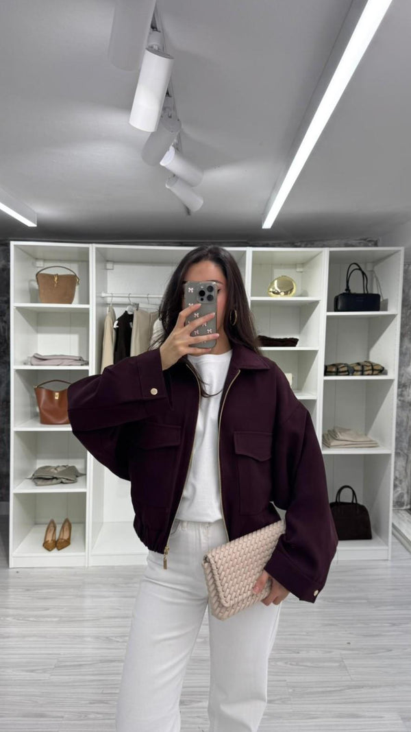 BORDO CEP DETAYLI BOMBER CEKET