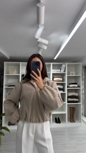 VİZON OVERSIZE KAPÜŞONLU CEKET