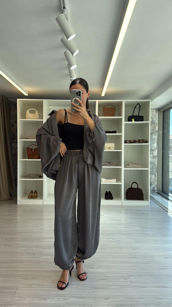 ANTRASİT PREMIUM SATEN ŞALVAR PANTOLON
