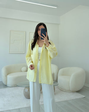 SARI OVERSIZE TENSEL GÖMLEK