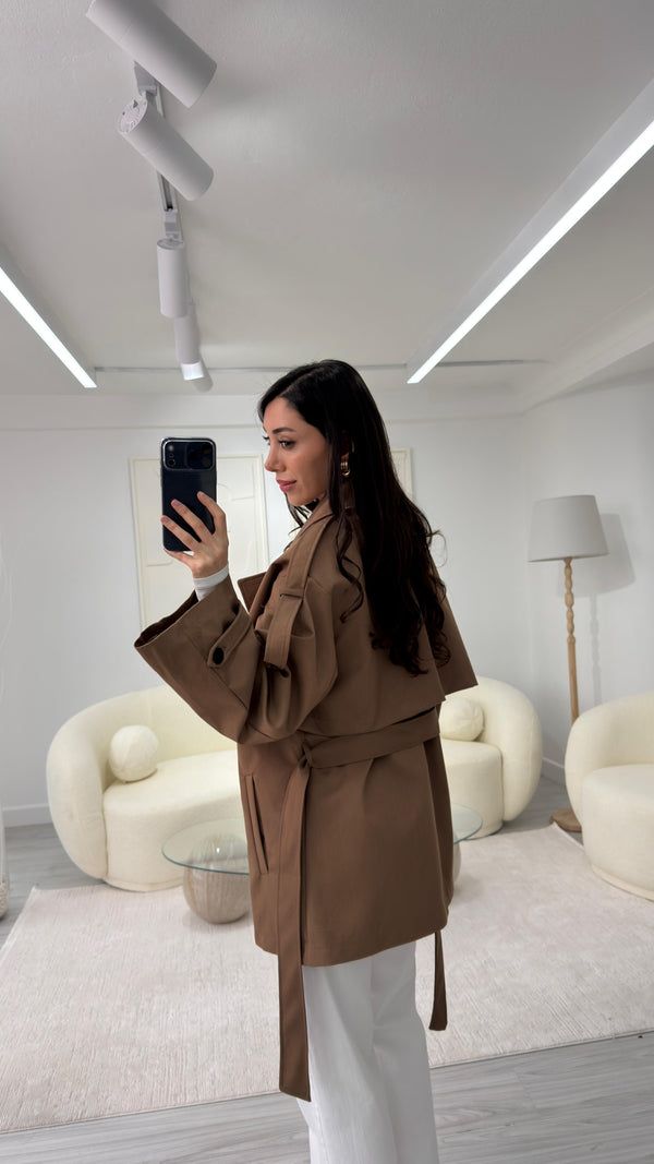 MOCHA OVERSIZE TRENÇKOT