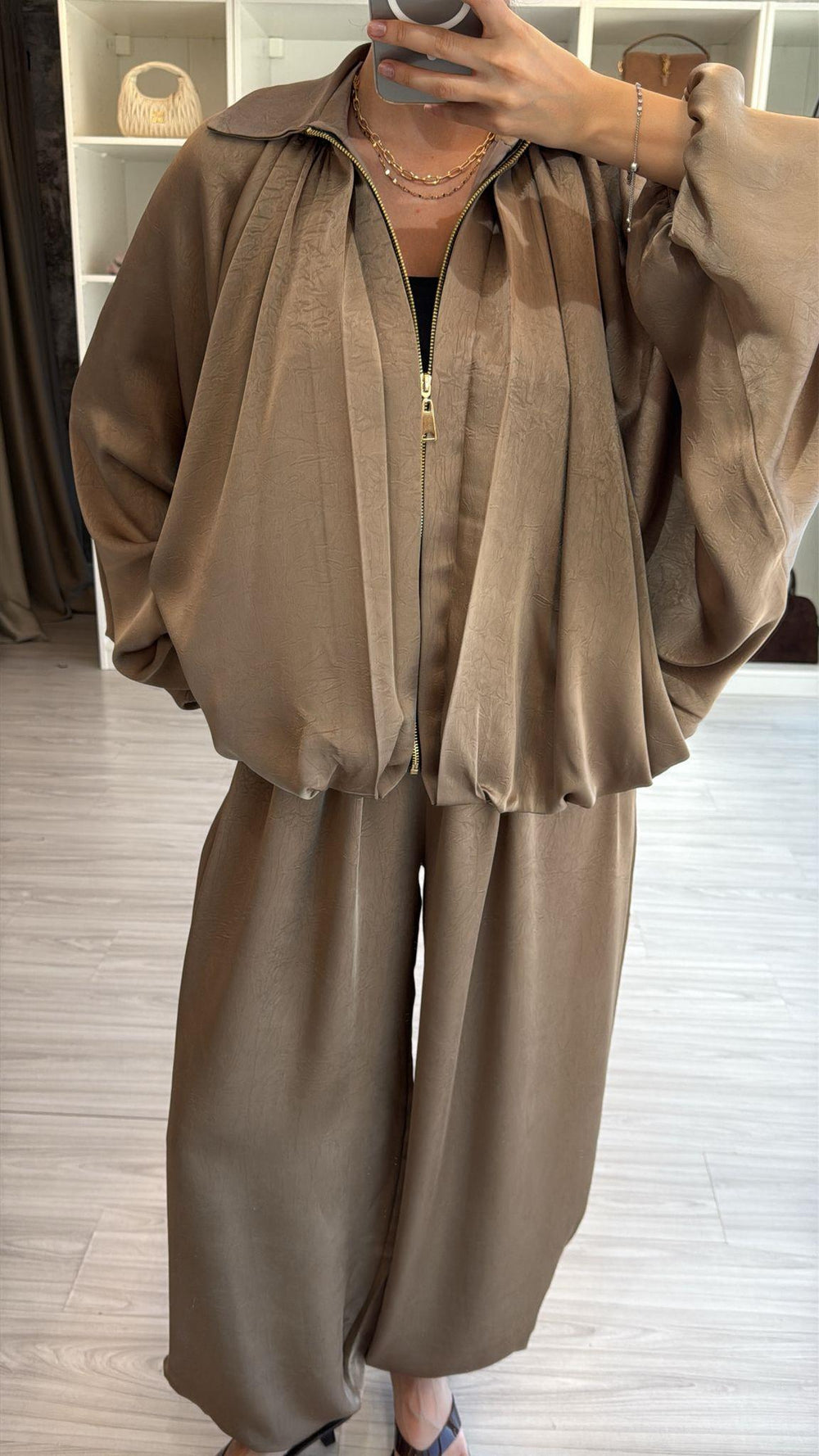 VİZON PREMIUM SATEN ŞALVAR PANTOLON