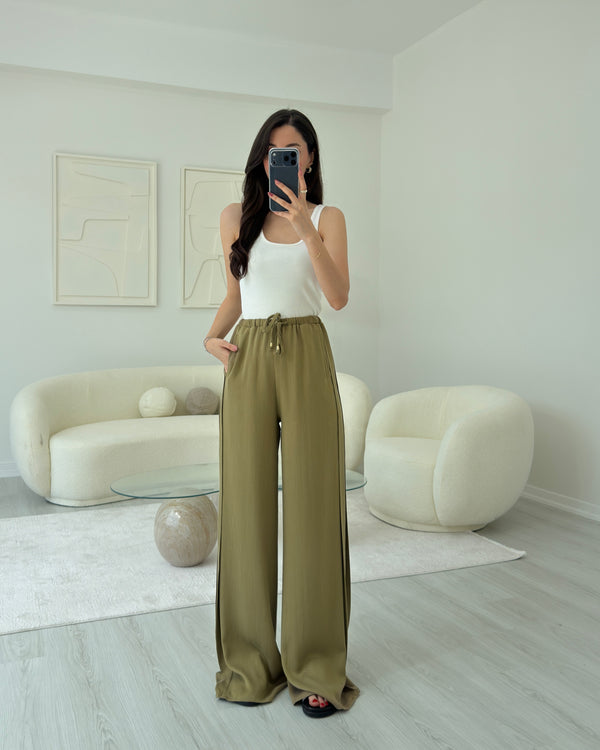 HAKİ DİKİŞ DETAYLI PANTOLON
