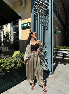 HAKİ PREMIUM SATEN ŞALVAR PANTOLON