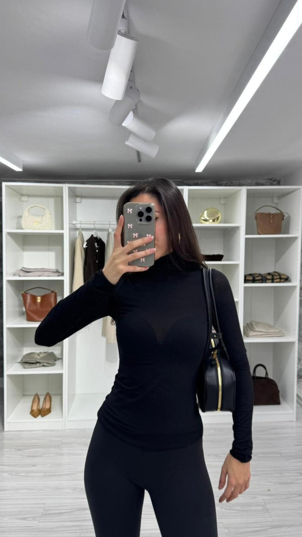 SİYAH BALIKÇI YAKA KAŞMİR BODY