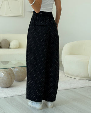 SİYAH BAGGY TAŞLI PANTOLON