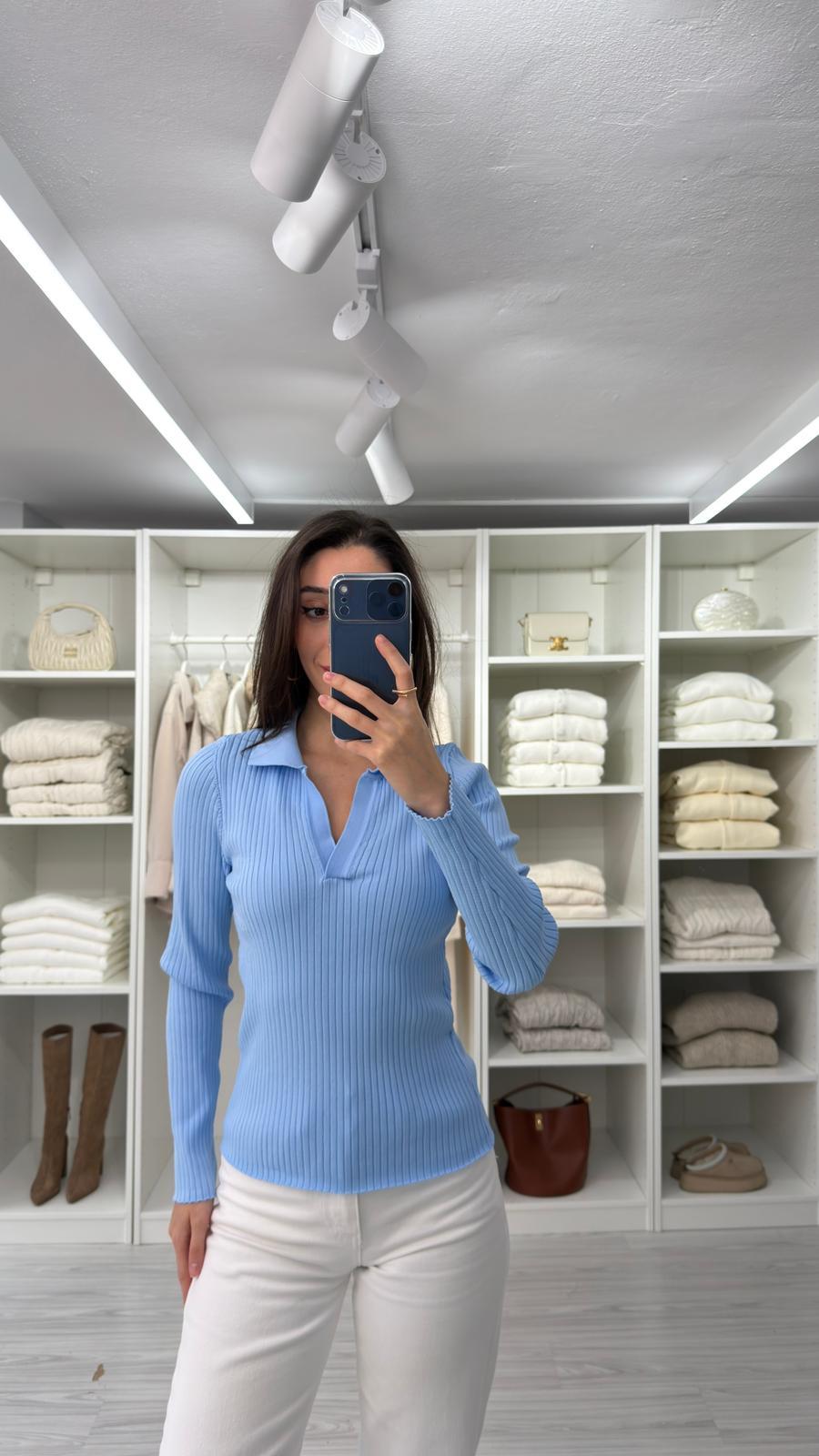 MAVİ POLO YAKA TRİKO