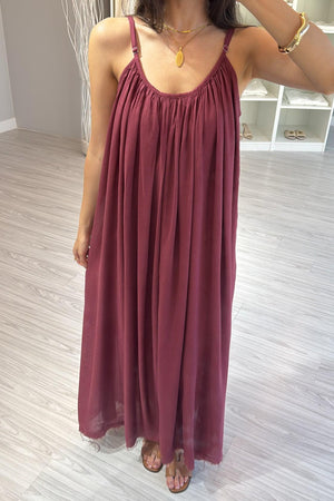 BORDO PAMUKLU ELBİSE