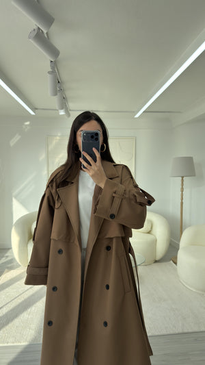 MOCHA OVERSIZE UZUN TRENÇKOT
