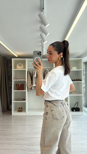 BEYAZ TOK KUMAŞ BASIC TİŞÖRT