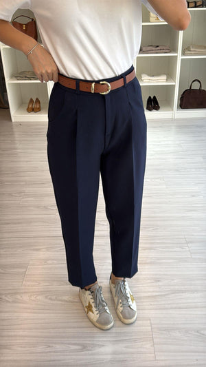LACİVERT KEMERLİ PANTOLON