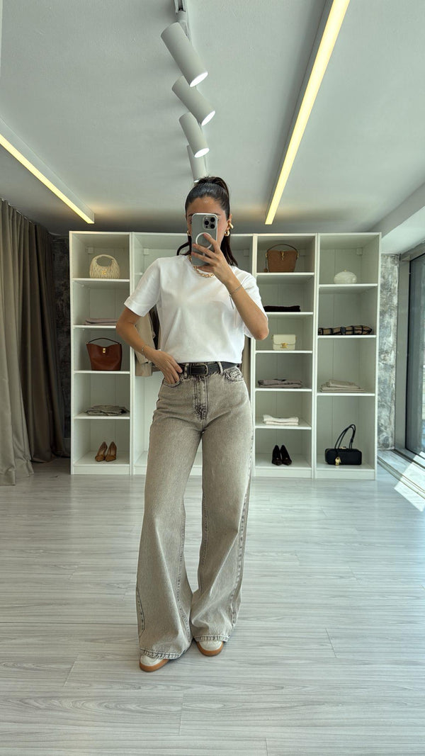 BEYAZ TOK KUMAŞ BASIC TİŞÖRT
