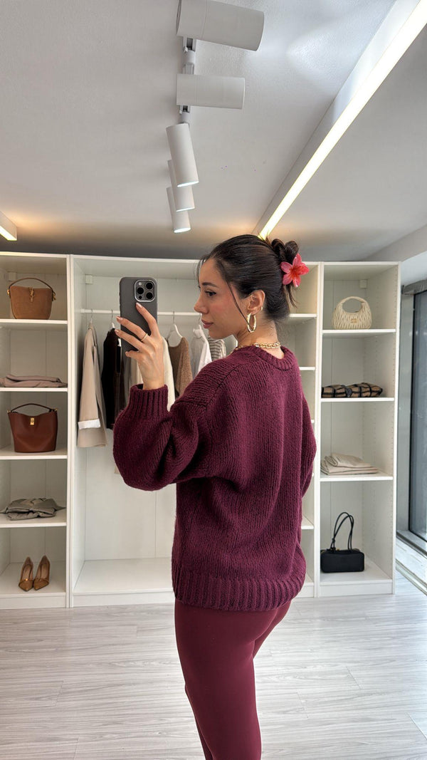 BORDO BİSİKLET YAKA OVERSIZE KAZA