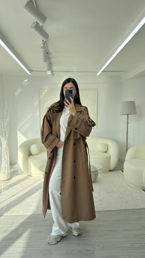 MOCHA OVERSIZE UZUN TRENÇKOT