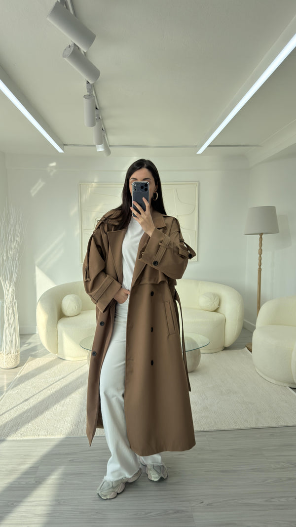 MOCHA OVERSIZE UZUN TRENÇKOT
