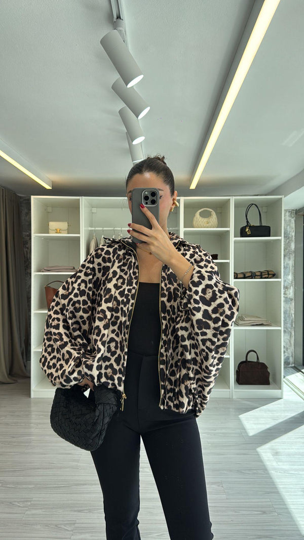 LEOPAR PREMIUM SATEN BOMBER CEKET