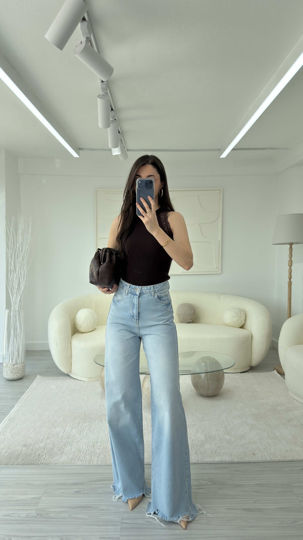 PAÇA YIRTMAÇLI BAGGY JEAN