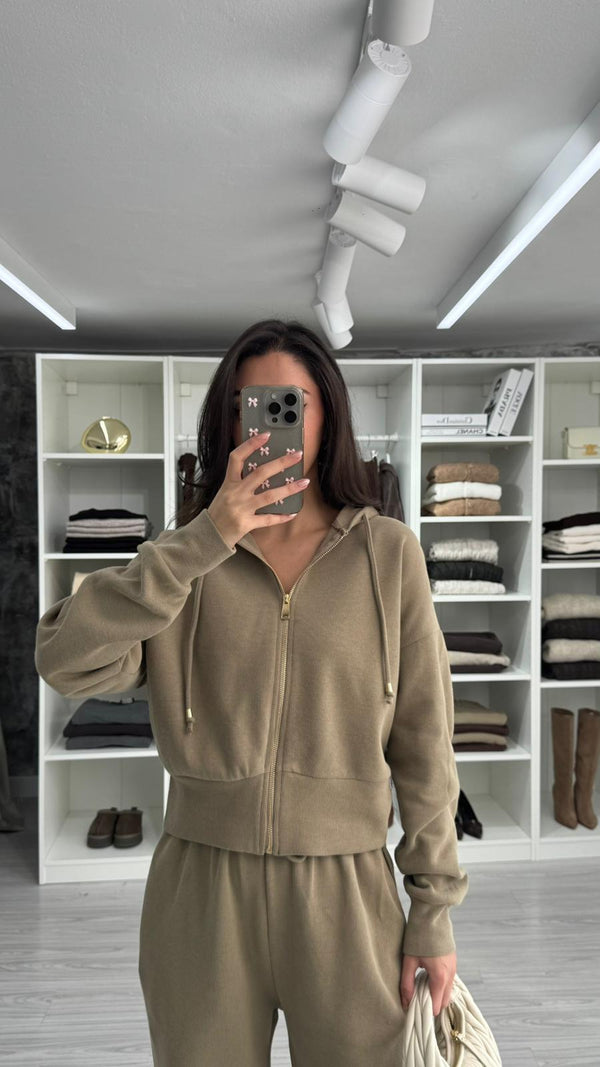 HAKİ FLOW FERMUARLI SWEAT TAKIM