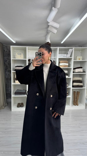 SİYAH NOİR PELUŞ KABAN