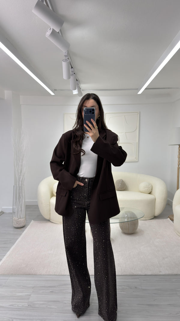 KAHVERNGİ SİLVA OVERSIZE BLAZER