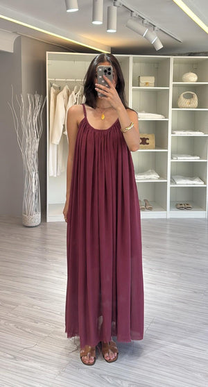 BORDO PAMUKLU ELBİSE