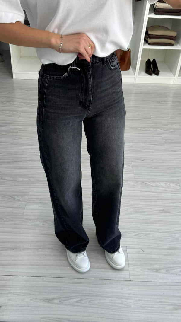 YÜKSEK BEL ANTRASİT JEAN
