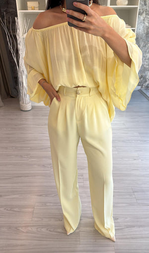 SARI GOLD DÜĞMELİ PANTOLON
