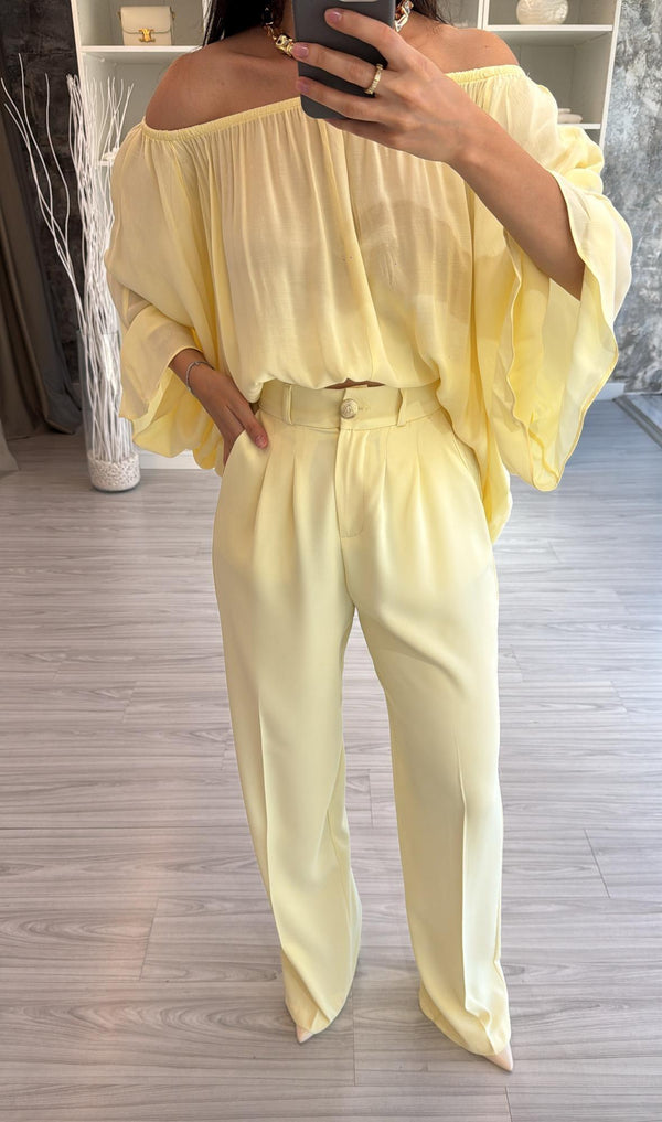 SARI GOLD DÜĞMELİ PANTOLON