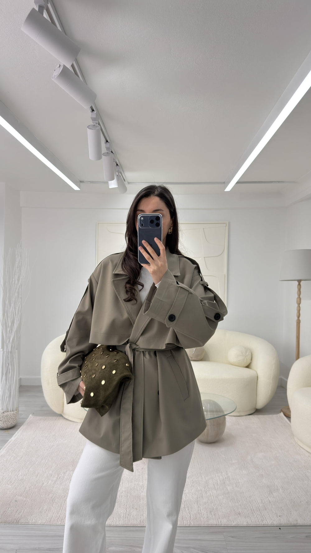 HAKİ OVERSIZE TRENÇKOT
