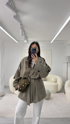 HAKİ OVERSIZE TRENÇKOT