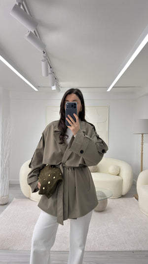 HAKİ OVERSIZE TRENÇKOT