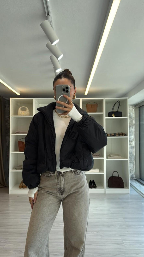 SİYAH OVERSIZE İNCE MONT