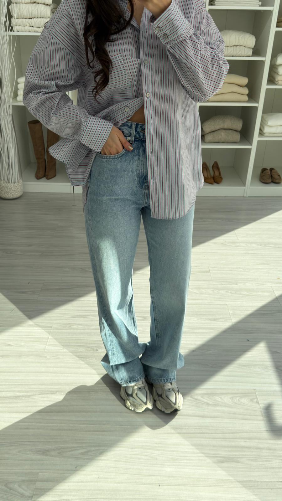 MAVİ NALA WİDE LEG JEAN
