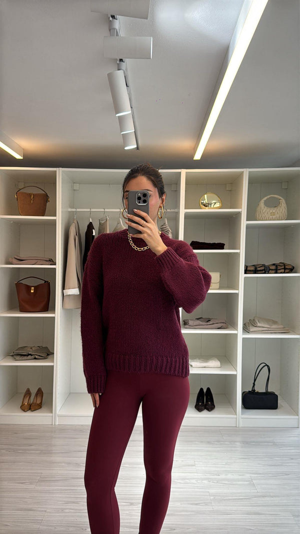 BORDO BİSİKLET YAKA OVERSIZE KAZA